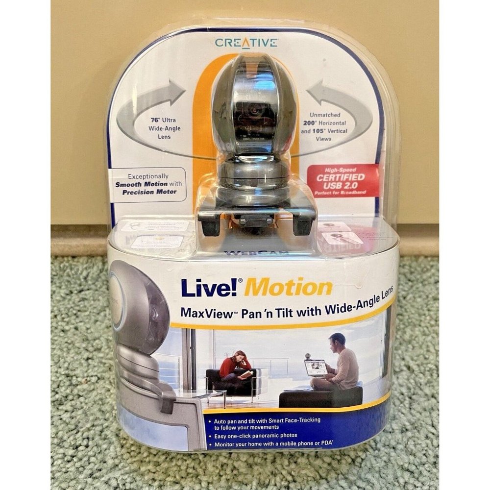 NEW IN BOX SEALED WEBCAM CREATIVE LABS PORTABLE w/ LIVE! MOTION MODEL VF0150